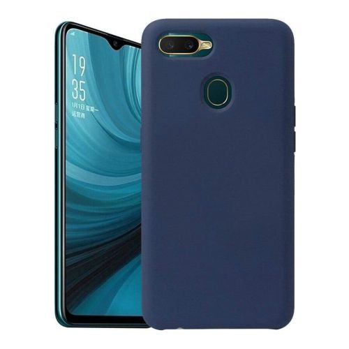 StraTG Dark Blue Silicon Cover for Oppo F7 - Slim and Protective Smartphone Case 