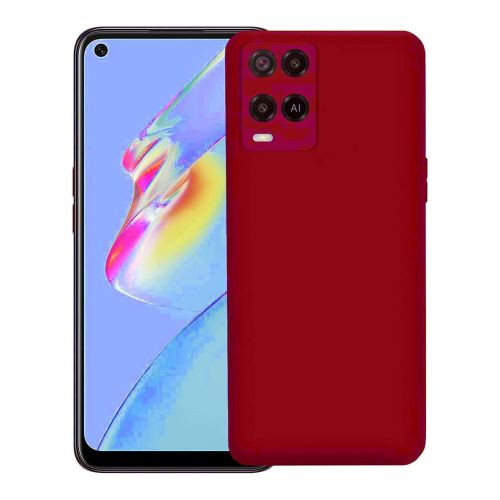 StraTG Red Silicon Cover for Oppo A54 - Slim and Protective Smartphone Case with Camera Protection