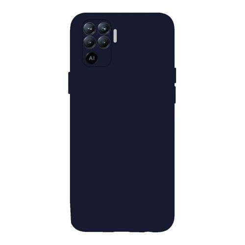 StraTG Dark Blue Silicon Cover for Oppo A94 / F19 Pro / Reno 5f / Reno 5 Lite - Slim and Protective Smartphone Case with Camera Protection