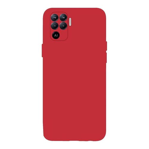 StraTG Red Silicon Cover for Oppo A94 / F19 Pro / Reno 5f / Reno 5 Lite - Slim and Protective Smartphone Case with Camera Protection