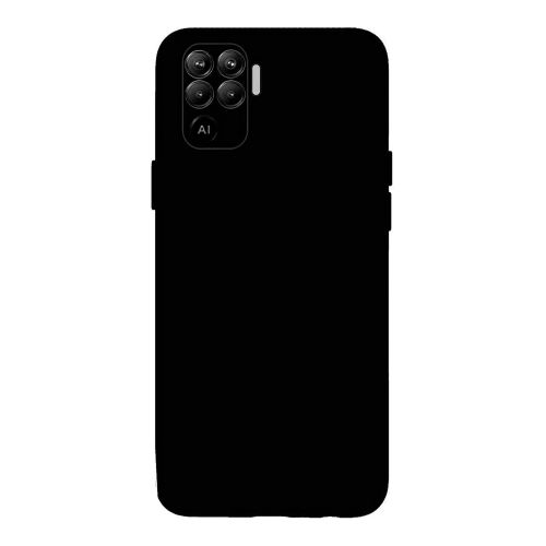 StraTG Black Silicon Cover for Oppo A94 / F19 Pro / Reno 5f / Reno 5 Lite - Slim and Protective Smartphone Case with Camera Protection