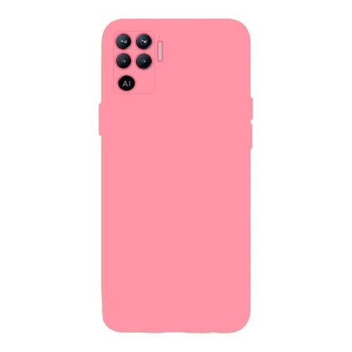 StraTG Pink Silicon Cover for Oppo A94 / F19 Pro / Reno 5f / Reno 5 Lite - Slim and Protective Smartphone Case with Camera Protection