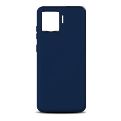 StraTG Dark Blue Silicon Cover for Oppo A93 / A73 / F17 / F17 Pro / Reno 4F / Reno 4 Lite - Slim and Protective Smartphone Case 