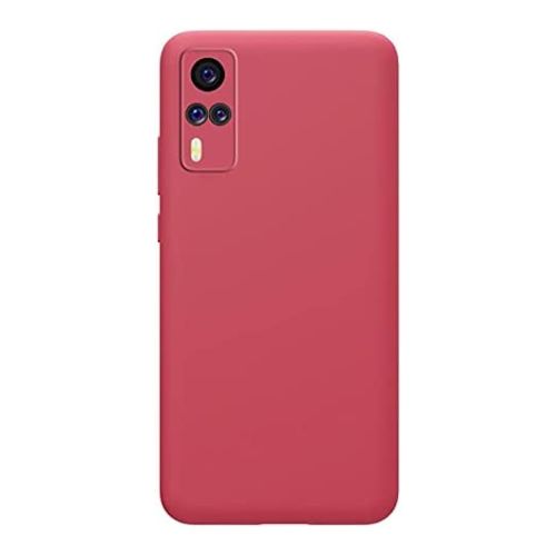 StraTG Pink Silicon Cover for Vivo Y51 (2020) / Y51a (2021) / Y53s 4G (2021) / Y31 (2021) - Slim and Protective Smartphone Case with Camera Protection