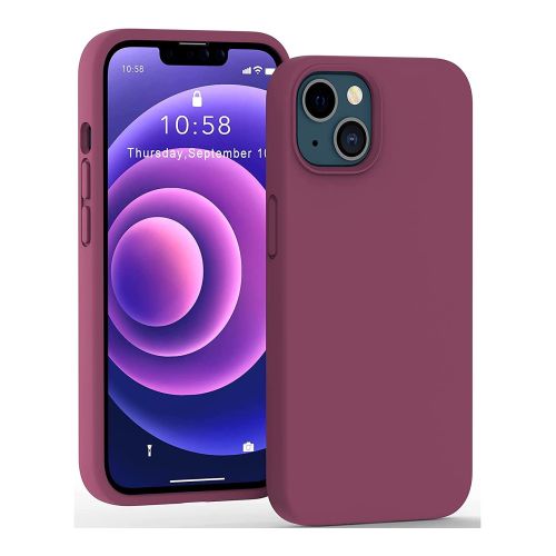 StraTG Purple Silicon Cover for iPhone 13 - Slim and Protective Smartphone Case [Feature]