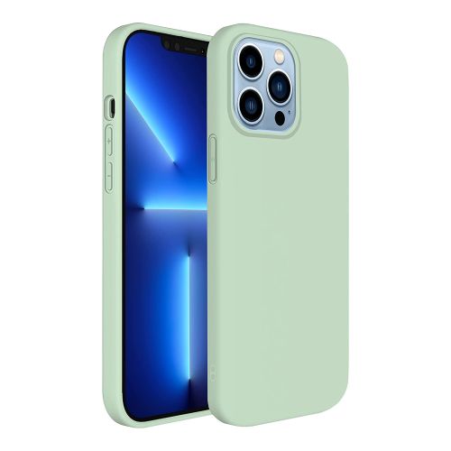 StraTG Mint Green Silicon Cover for iPhone 13 Pro Max - Slim and Protective Smartphone Case 