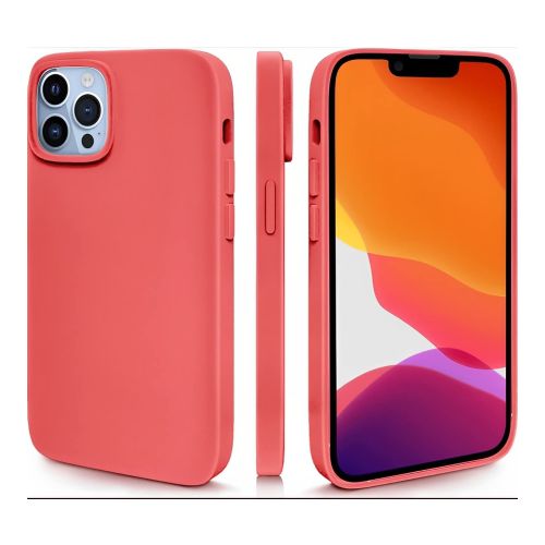 StraTG Coral Silicon Cover for iPhone 13 Pro Max - Slim and Protective Smartphone Case 