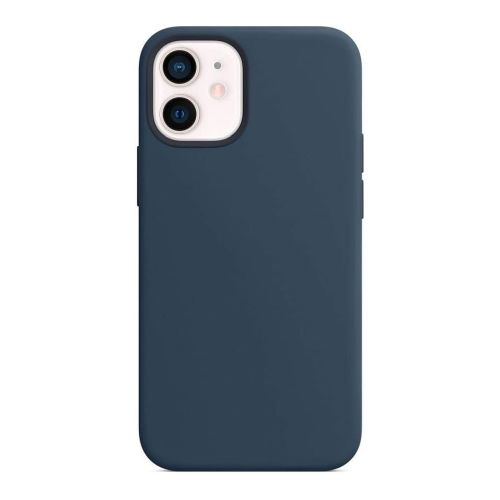 StraTG Dark Blue Silicon Cover for iPhone 12 Mini - Slim and Protective Smartphone Case 