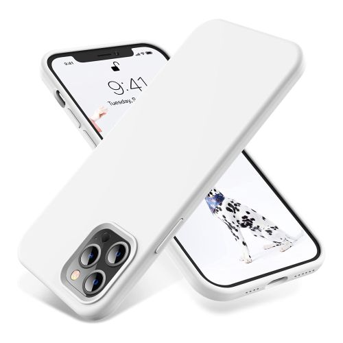 StraTG Stone White Silicon Cover for iPhone 12 Pro Max - Slim and Protective Smartphone Case 