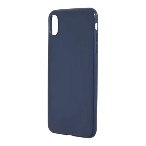 StraTG Navy Blue Silicon Cover for iPhone XS Max - Slim and Protective Smartphone Case 