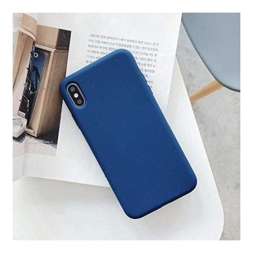 StraTG Dark Blue Silicon Cover for iPhone XS Max - Slim and Protective Smartphone Case 