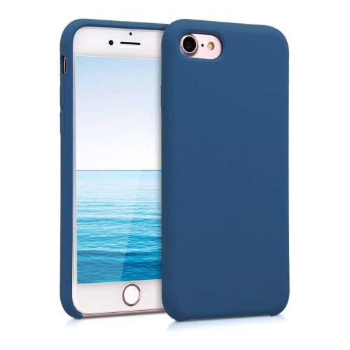 StraTG Blue Silicon Cover for iPhone 7 / 8 / SE 2020 / SE 2022 - Slim and Protective Smartphone Case 