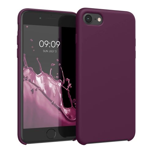 StraTG Dark Purple Silicon Cover for iPhone 7 / 8 / SE 2020 / SE 2022 - Slim and Protective Smartphone Case [Feature]
