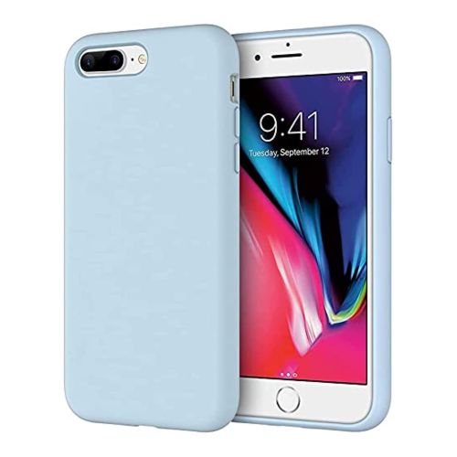 StraTG Light Blue Silicon Cover for iPhone 7 Plus / 8 Plus - Slim and Protective Smartphone Case 