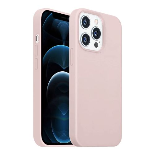 StraTG Pink Sand Silicon Cover for iPhone 13 Pro - Slim and Protective Smartphone Case 