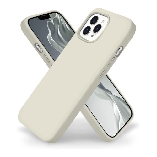 StraTG Light beige Silicon Cover for iPhone 13 Pro - Slim and Protective Smartphone Case 