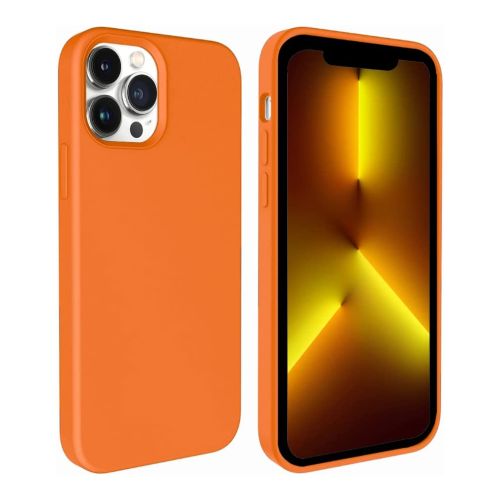 StraTG Orange Silicon Cover for iPhone 13 Pro - Slim and Protective Smartphone Case 