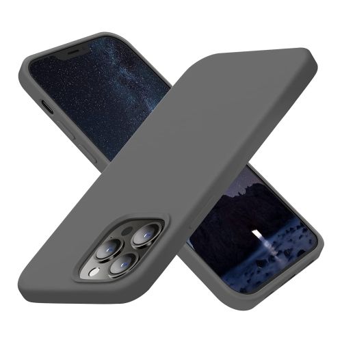StraTG Dark Grey Silicon Cover for iPhone 13 Pro - Slim and Protective Smartphone Case 