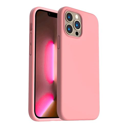 StraTG Pink Silicon Cover for iPhone 13 Pro - Slim and Protective Smartphone Case 