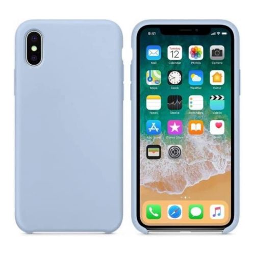 ستراتيجى جراب حماية سيليكون ازرق فاتح للمحمول iPhone X / XS