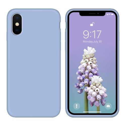 StraTG Light Baby Blue Silicon Cover for iPhone X / XS - Slim and Protective Smartphone Case 