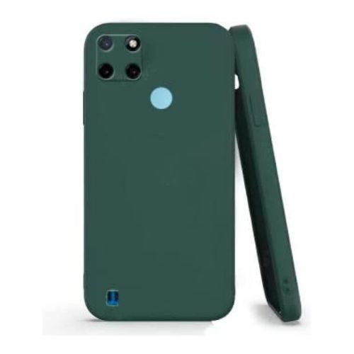 StraTG Dark Green Silicon Cover for Realme C21Y / C25 / C25s / C25Y - Slim and Protective Smartphone Case with Camera Protection