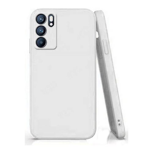 StraTG White Silicon Cover for Oppo Reno 6 4G - Slim and Protective Smartphone Case with Camera Protection