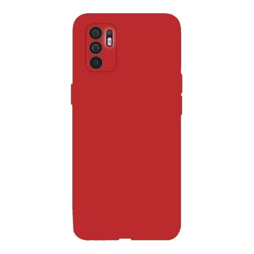 StraTG Red Silicon Cover for Oppo Reno 6 4G - Slim and Protective Smartphone Case with Camera Protection