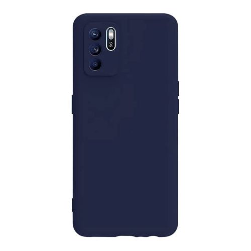 StraTG Dark Blue Silicon Cover for Oppo Reno 6 4G - Slim and Protective Smartphone Case with Camera Protection