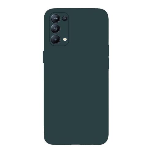 ستراتيجى جراب حماية سيليكون أخضر غامق للمحمول Oppo Reno 6 4G مع حماية للكاميرا