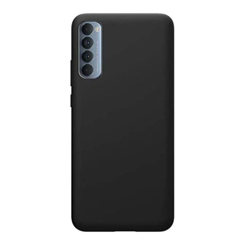 StraTG Black Silicon Cover for Oppo Reno 4 Pro 4G - Slim and Protective Smartphone Case 