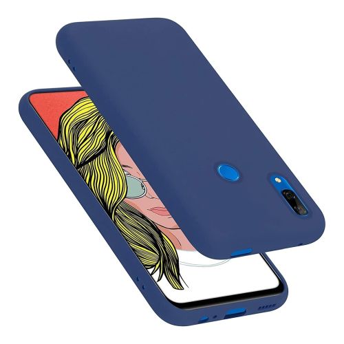 StraTG Navy Blue Silicon Cover for Huawei Y9 2019 - Slim and Protective Smartphone Case 