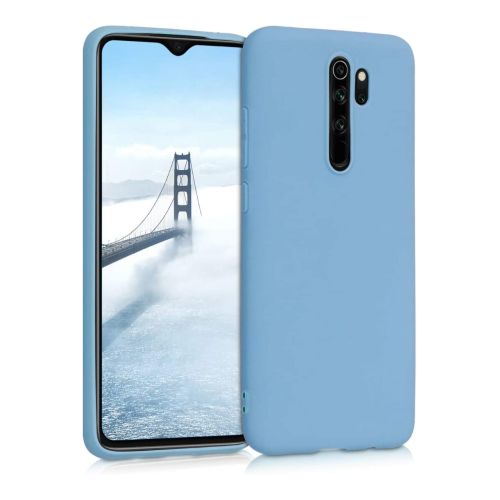 StraTG Light Blue Silicon Cover for Xiaomi Redmi Note 8 Pro - Slim and Protective Smartphone Case 
