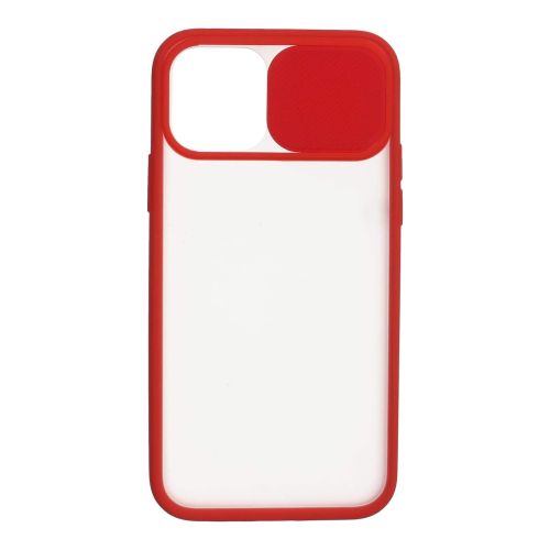 StraTG Clear and Red Case with Sliding Camera Protector for iPhone 11 Pro - Stylish and Protective Smartphone Case