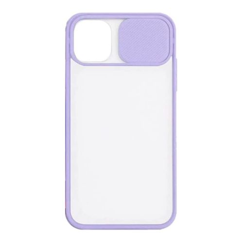 StraTG Clear and light Purple Case with Sliding Camera Protector for iPhone 11 Pro - Stylish and Protective Smartphone Case