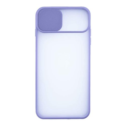 StraTG Clear and light Purple Case with Sliding Camera Protector for iPhone X / XS - Stylish and Protective Smartphone Case