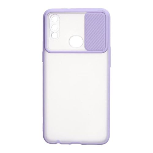 StraTG Clear and light Purple Case with Sliding Camera Protector for Samsung A10s - Stylish and Protective Smartphone Case