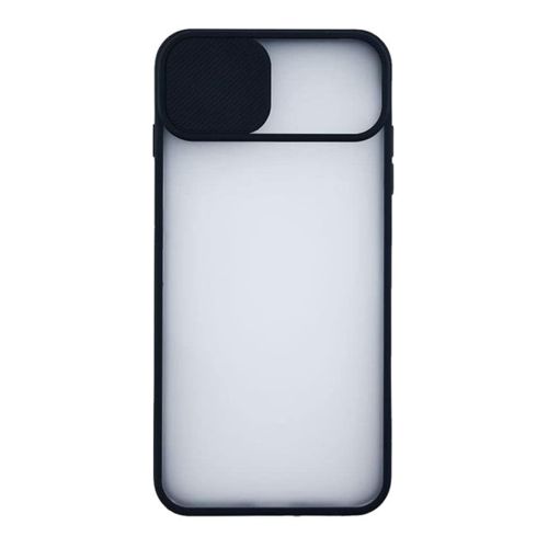 StraTG Clear and Black Case with Sliding Camera Protector for Samsung A72 4G - Stylish and Protective Smartphone Case