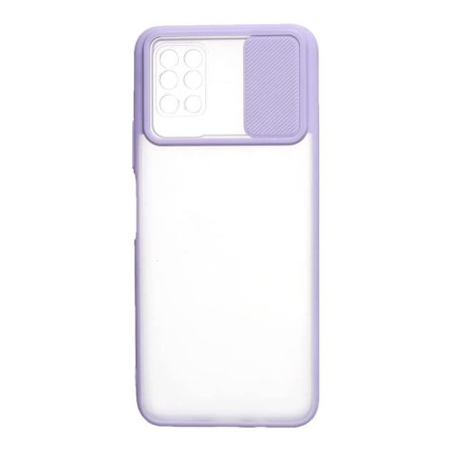 StraTG Clear and light Purple Case with Sliding Camera Protector for Infinix Note 8 - Stylish and Protective Smartphone Case