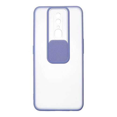 StraTG Clear and light gray Case with Sliding Camera Protector for Oppo F11 - Stylish and Protective Smartphone Case
