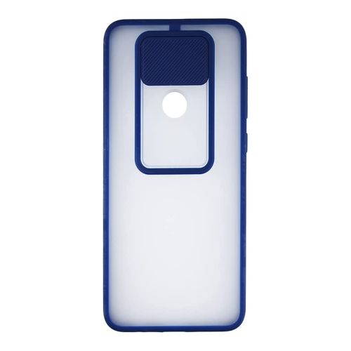 StraTG Clear and dark Blue Case with Sliding Camera Protector for Oppo F11 - Stylish and Protective Smartphone Case