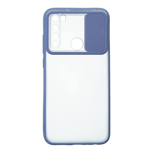 StraTG Clear and light gray Case with Sliding Camera Protector for Xiaomi Redmi Note 8 (2019 / 2021) - Stylish and Protective Smartphone Case