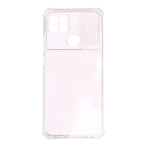 StraTG Gorilla Transparent Cover for Oppo A15 / A15s - Durable and Clear Smartphone Case with Slide Camera Protection