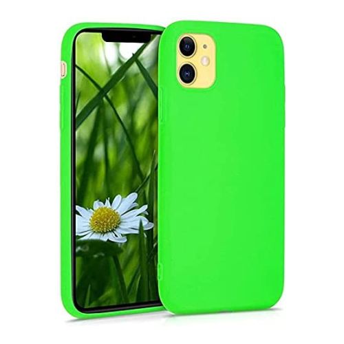 StraTG Bright Green Silicon Cover for iPhone 11 - Slim and Protective Smartphone Case 