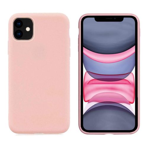 StraTG Light Pink Fix Color Silicon Cover for iPhone 11 - Slim and Protective Smartphone Case 