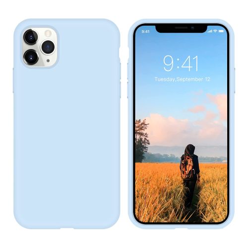 StraTG Light baby Blue Silicon Cover for iPhone 11 Pro - Slim and Protective Smartphone Case 