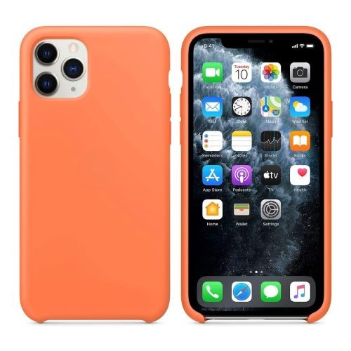 StraTG Bright orange Silicon Cover for iPhone 11 Pro - Slim and Protective Smartphone Case 
