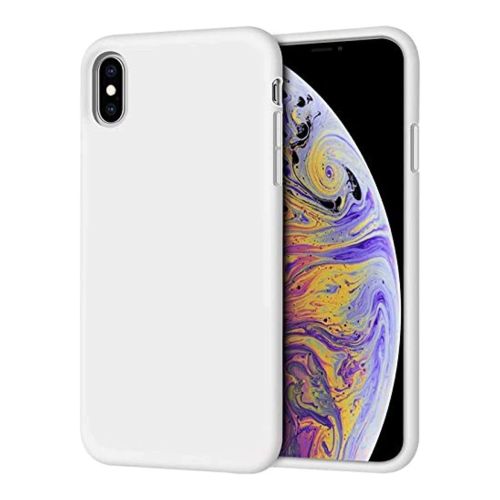 ستراتيجى جراب حماية سيليكون ابيض للمحمول iPhone X / XS