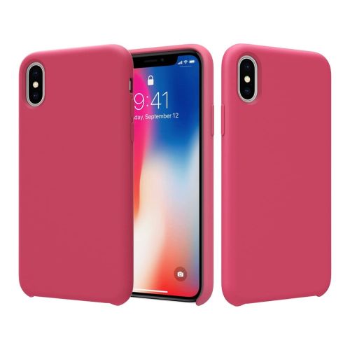 ستراتيجى جراب حماية سيليكون فوشيا للمحمول iPhone X / XS