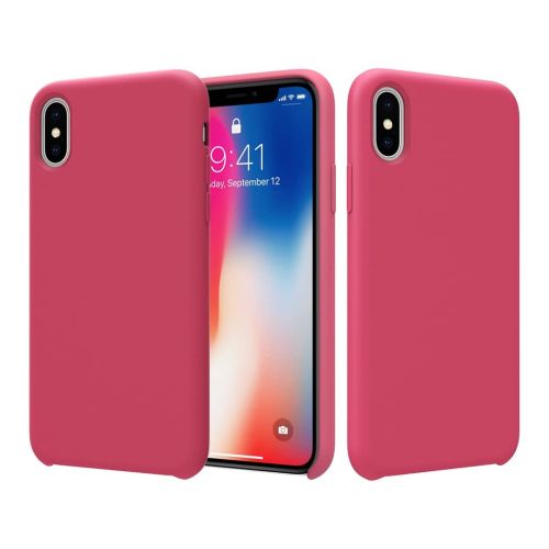 StraTG Fuchsia Silicon Cover for iPhone X / XS - Slim and Protective Smartphone Case 